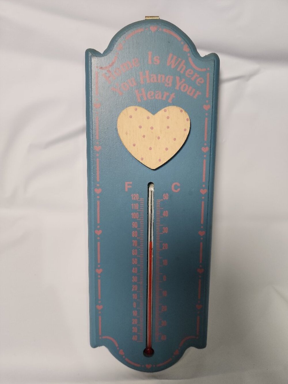 Country Room Blue Thermometer Heart Cottagecore Farmhouse Rustic 1988 Vintage